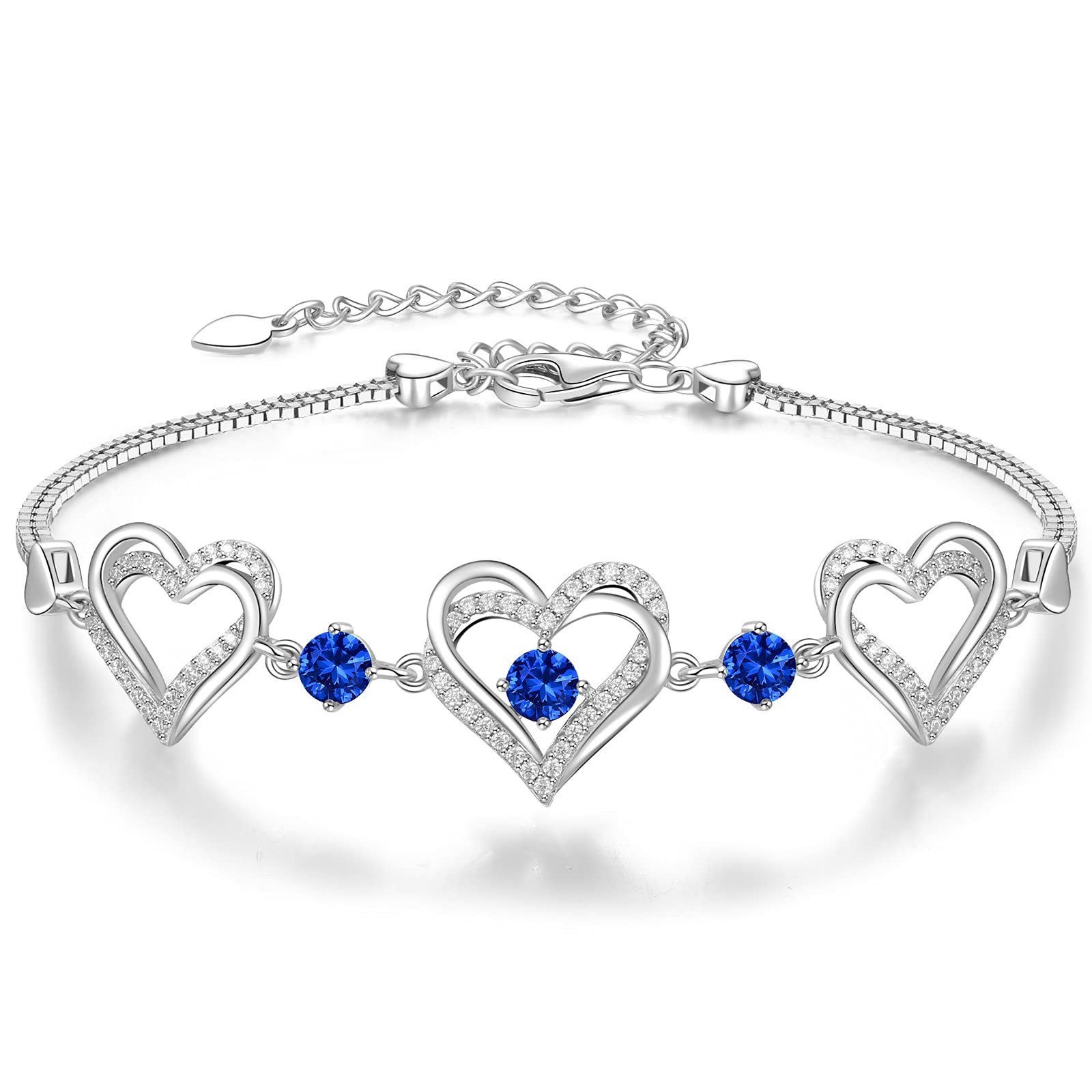 Customizable Birthstone Bracelet with Adjustable Center Buckle. For Mom, Wife, Daughter