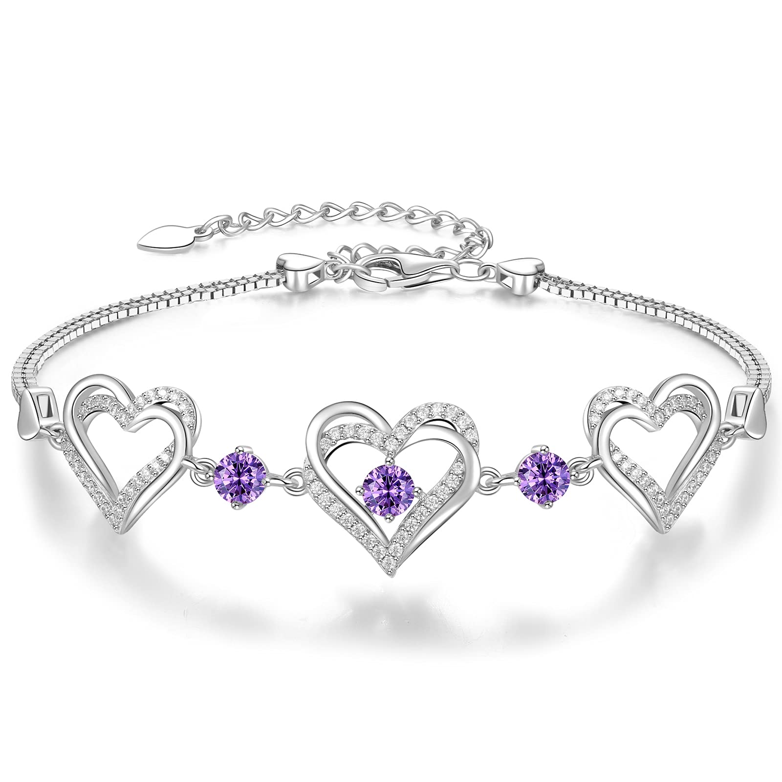 Customizable Birthstone Bracelet with Adjustable Center Buckle. For Mom, Wife, Daughter