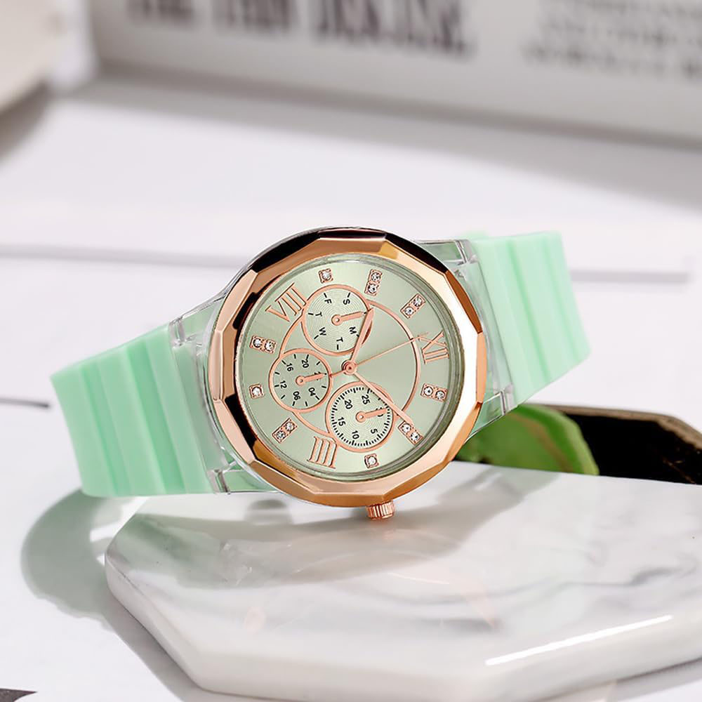 Unisex Casual  Silicone Band Roman Numeral Analog Quartz Watch