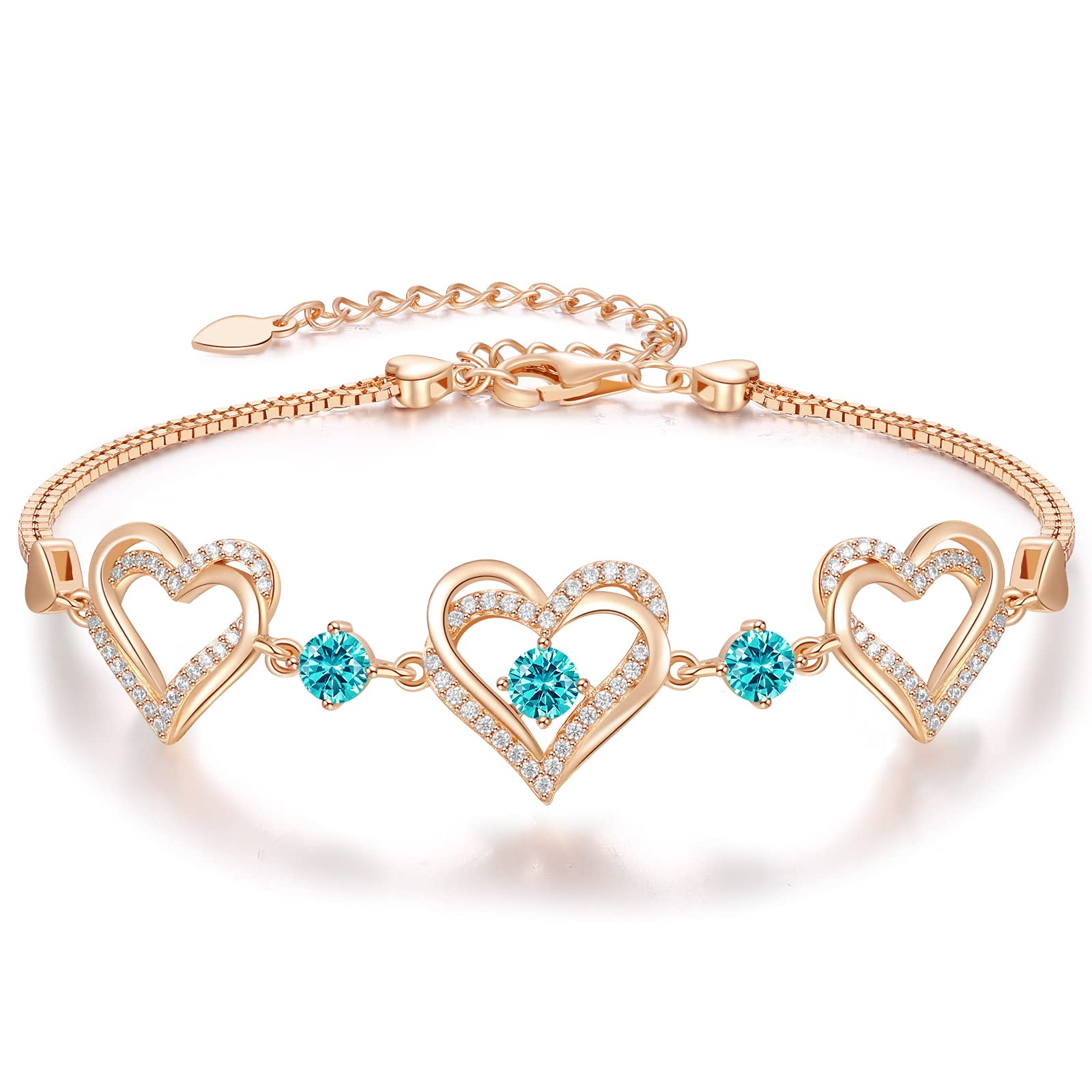 Customizable Birthstone Bracelet with Adjustable Center Buckle. For Mom, Wife, Daughter